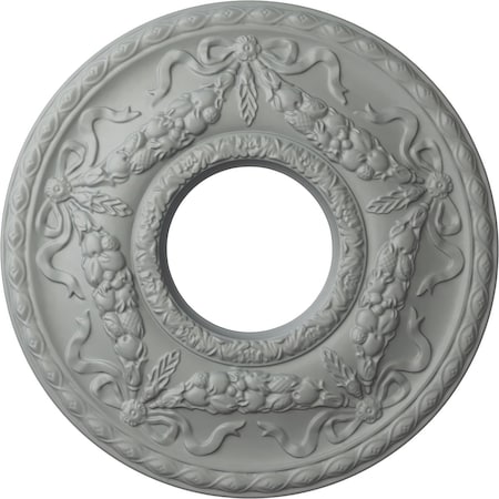 Ekena Millwork Hurley Ceiling Medallion (Fits Canopies up to 7 1/4"), 22 1/8"OD x 7 1/4"ID x 1 3/4"P, Primed White CM26HU